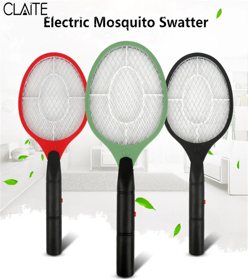 

CLAITE Electric Mosquito Swatter Battery Operated Mosquito Racket Mosquito Insect Fly Bug Repellent for Home Use