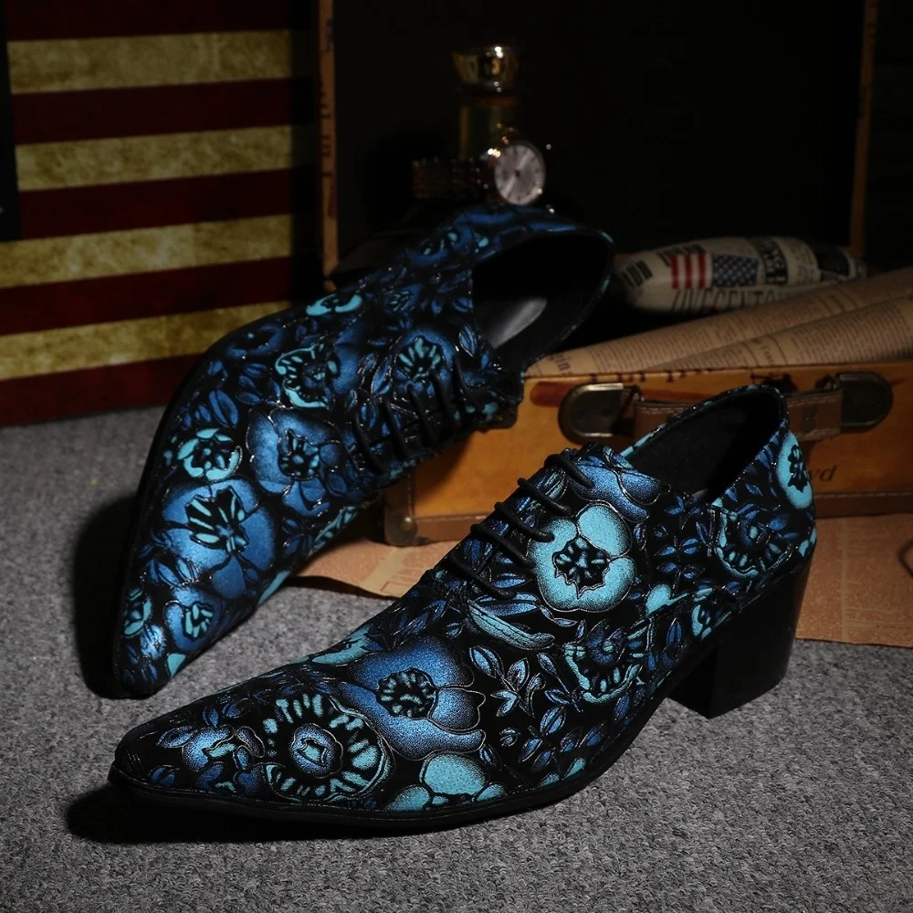 teal floral shoes