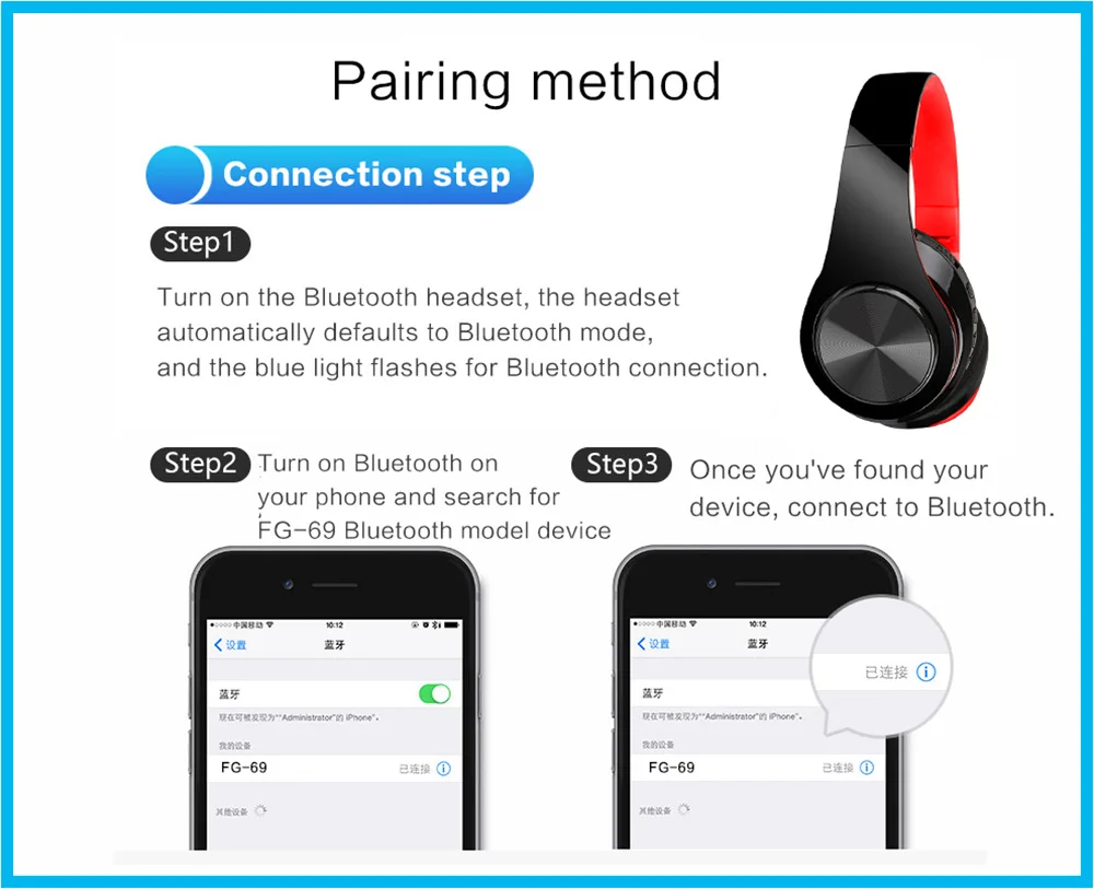Портативные беспроводные наушники Bluetooth стерео Складная гарнитура аудио Mp3 регулируемые наушники Поддержка TF карты с микрофоном для телефона