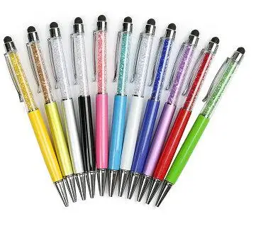 

1 Pc Cute Crystal Pen Diamond Ballpoint Pens Stationery Ballpen 2 In 1 Crystal Stylus Pen Touch Pen Free Shipping