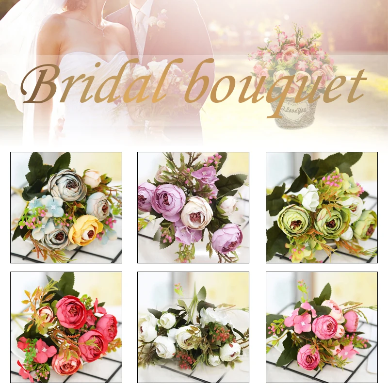 

Silk Flower Silk Fake Flowers Home Wedding Floral Decor Wedding Bouquet Handmade Artificial Flower Kitchen Flowers Office