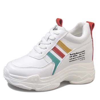 

Nice New Women White Shoes Korean Version Of The Wild Increase Students Breathable Single Shoes Fashion Wild Women Shoes