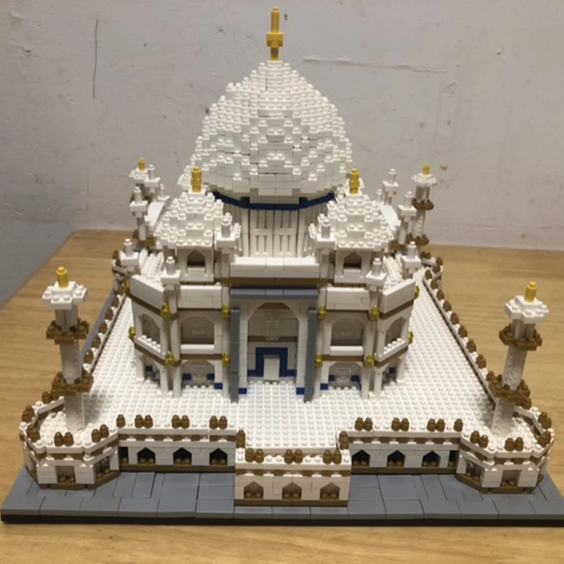 Goede 2019 Wereld Beroemde Architectuur India Taj Mahal Paleis 3D Model Diamant Mini DIY Micro Bouwstenen Bricks Toy Collection