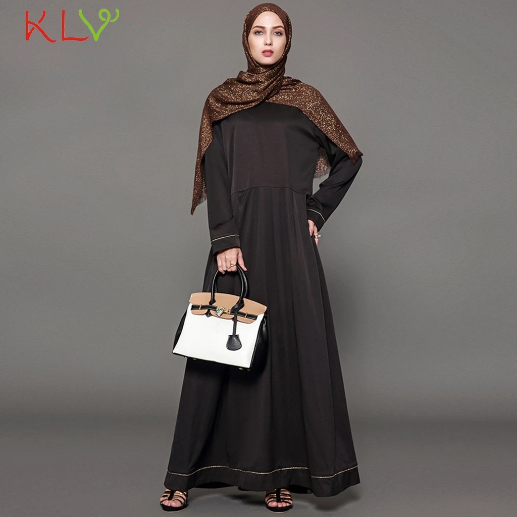 

Dress Women Casual Long Sleeve Abaya Muslim Islamic Jilbab Dress Party Night Dress 2019 Summer Dresses Vestidos Robe Femme 19A17
