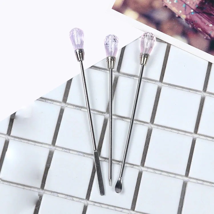 Light pink 3 Pcs Новинка модные горячие пигмент УФ Смола DIY ремесла Ювелирные изделия инструменты порошок ложка перемешивание бар пузырьковая игла dg88 - Цвет: Light pink 3 Pcs