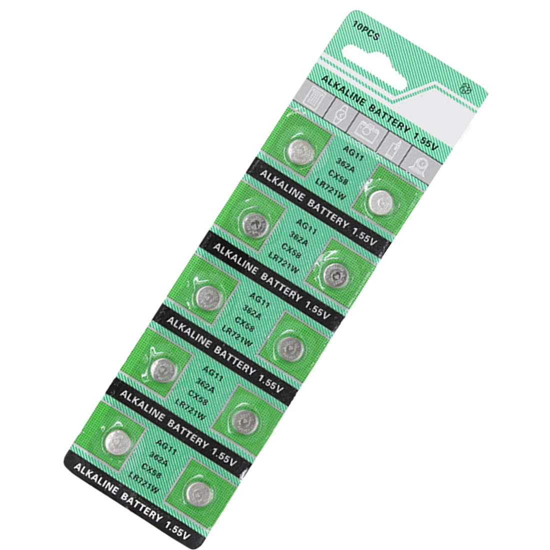 Centechia Pro, 50 шт в наборе, AG11 362A LR58 362 361 L721 AG11 1,55 V Щелочная Кнопочная батарея монета высокомощный аккумулятор часы