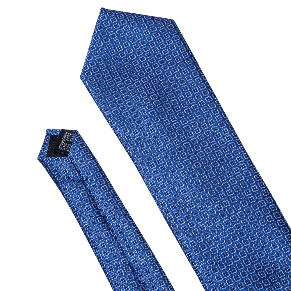 Синий геометрический цветочный узор шелк мужской галстук Барри. Ван 8,5 см тканый бизнес галстук набор Прямая поставка мужской подарок FA-5053