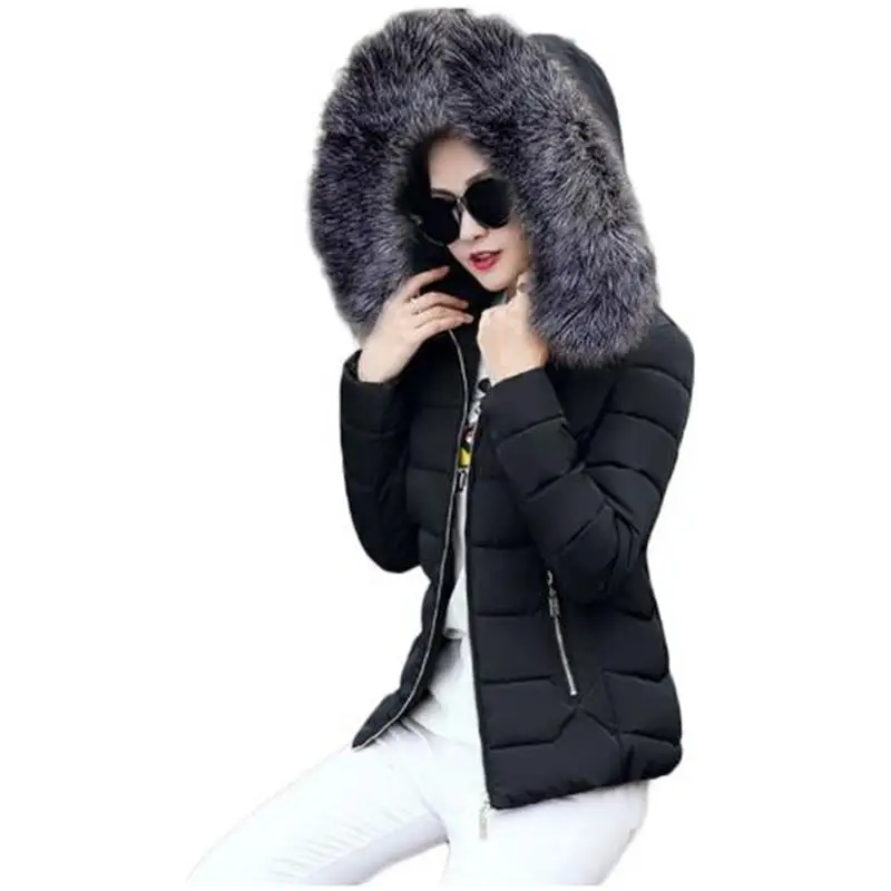 jackets woman winter coat 2018 big Fur collar parkas women winter jackets women Slim Hooded keep Warm short coat female autumn