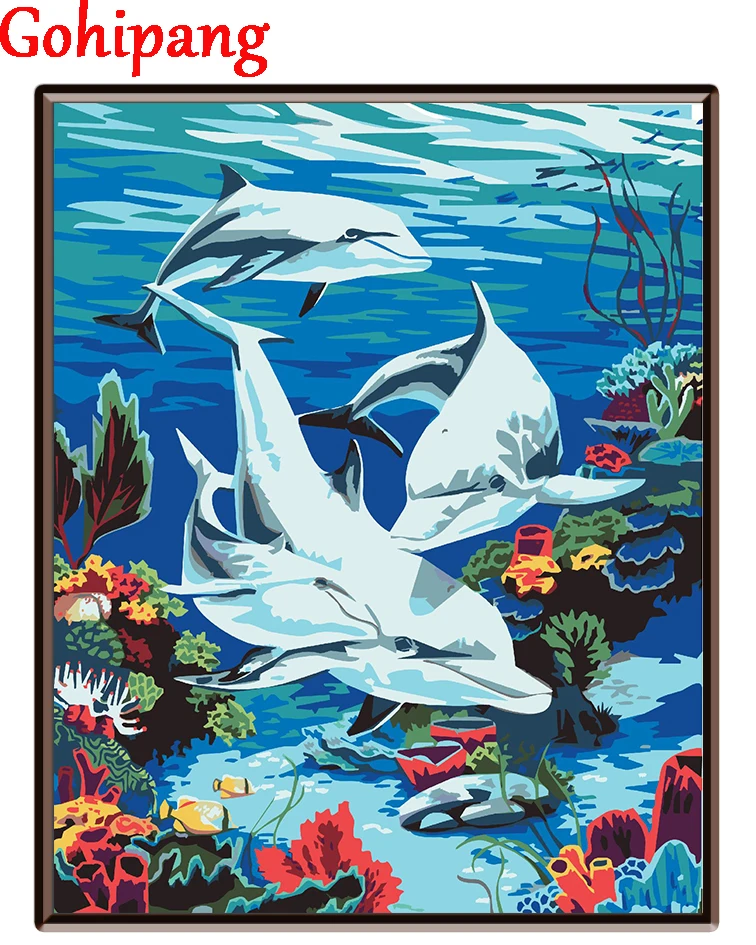 Framedpicture on wall acrylic painting by numbers drawing by numbers