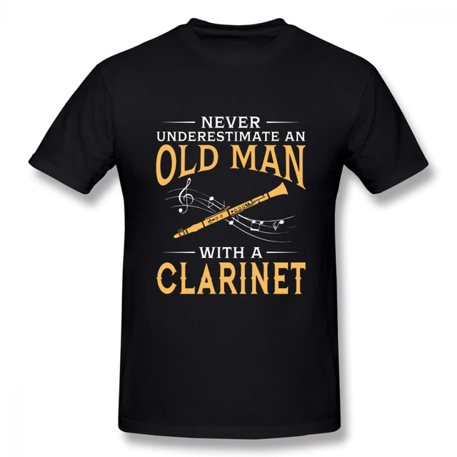 Never Underestimate An Old Man With A Clarinet T Shirt Boy Round Neck T-Shirt 3D Print Tees