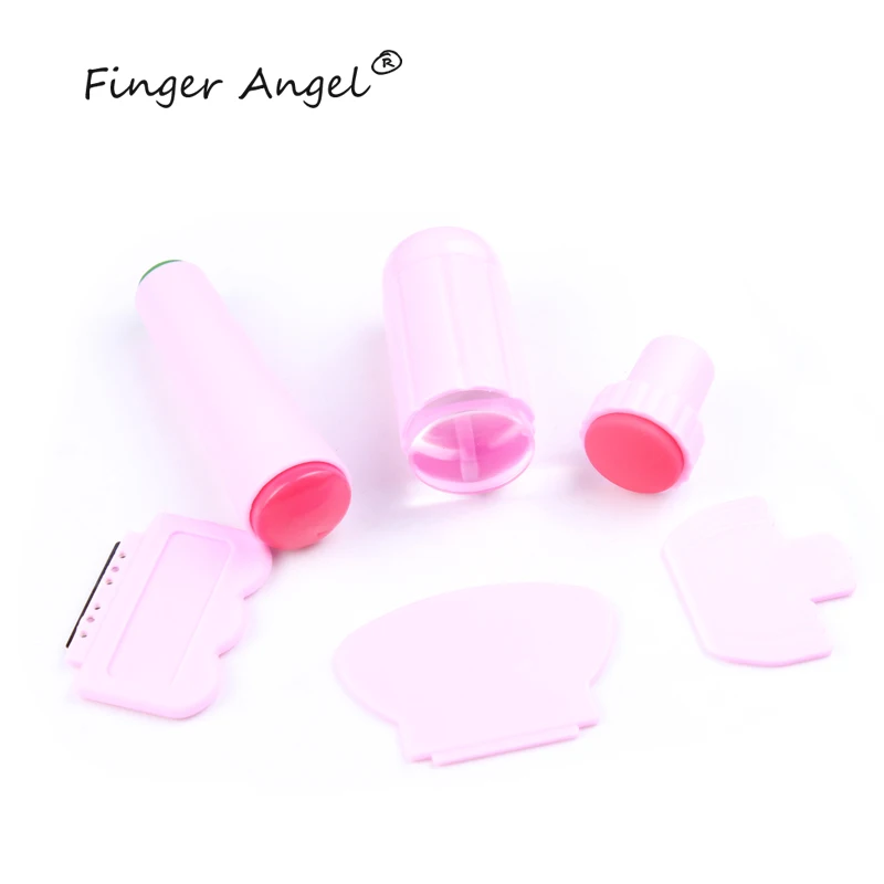 

Finger Angel 3PCS Nail Art Silicone Jelly Clear Stamper Scraper Set Transparent Polish Print Transfer Manicure Template Tool