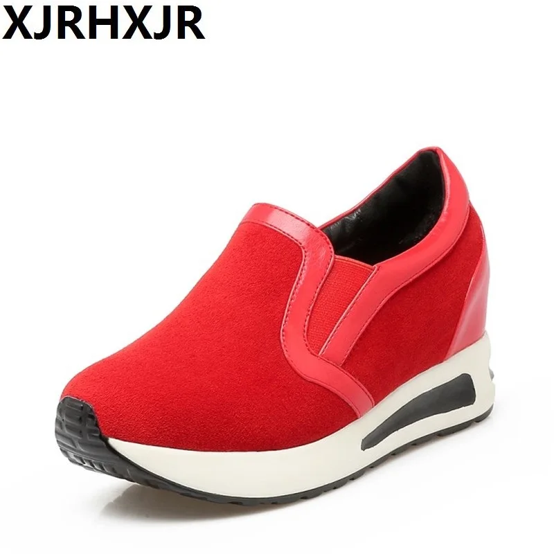 

XJEHXJR New Spring Casual Shoes Woman Size 31-42 Fashion Platform Comfort Shoes Female Walking Sneakers Hidden Wedges Heels
