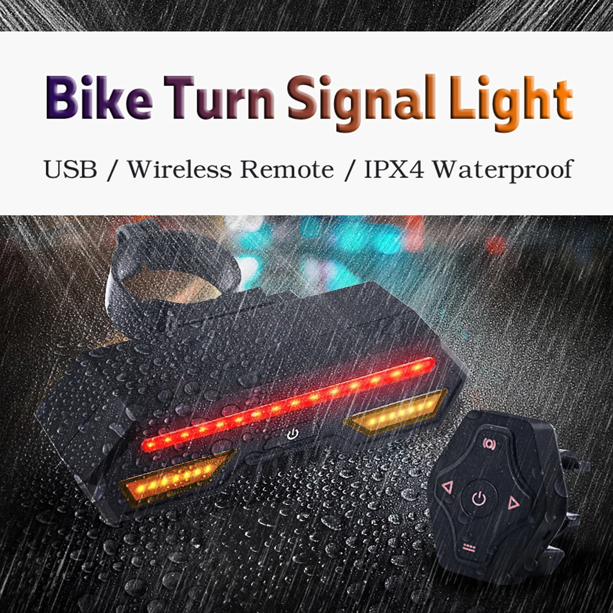 Remote Control Wireless Smart USB Rechargeable Bicycle Rear Light