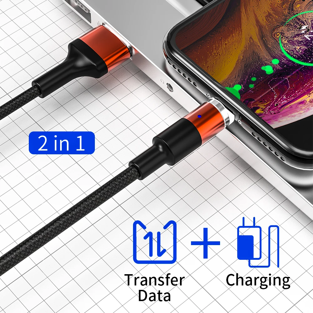 كابل مغناطيسي مايكرو USB للهاتف المحمول الكابلات ل فون 7 X سامسونج سريع شحن نوع C شاحن المغناطيس سريع شاحن كابل بيانات