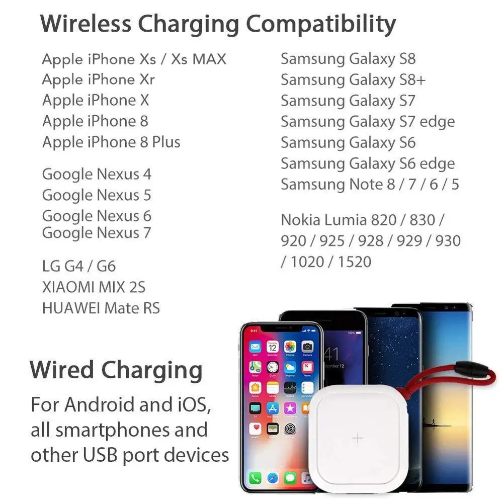 MIPOW портативный Power Bank 10000 мАч Беспроводное зарядное устройство Qi 10 Вт батареи PD18W