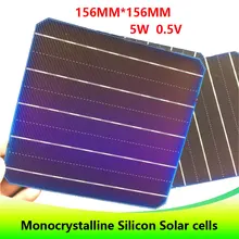 20 PCS 5BB high efficient 0.5v 5w 156*156MM Photovoltaic monocrystalline Silicon solar Grade A 100W for home solar cell DIY use
