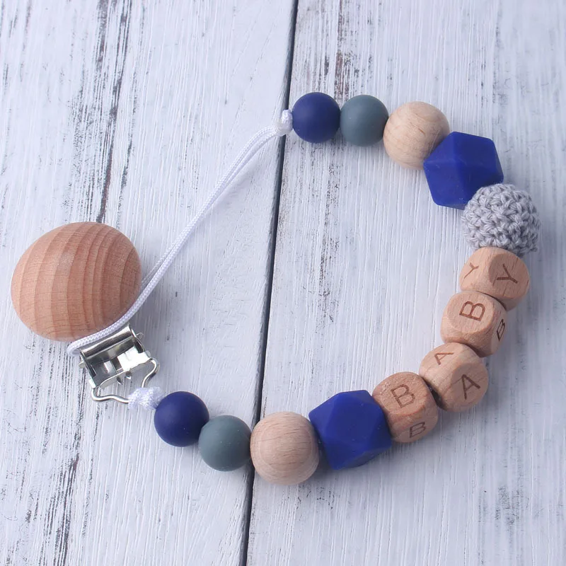 Silicone beads Baby Teethers Pacifier Chain Baby Teething BPA Free Letter Teether Beads for Baby Gift Toy wood teether (4)