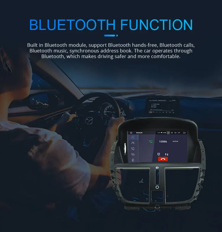 Discount LJHANG Android 9.0 Car Radio Multimedia Player For Peugeot 207 2008-2011 2012 2013 2014 GPS Navi Auto Stereo Headunit WIFI IPS 7