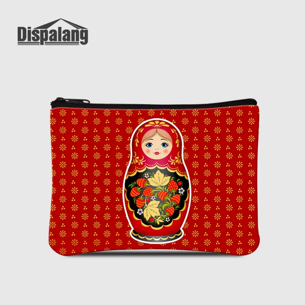 

Matryoshka Doll Red Russian Nesting Dolls Prints Small Change Purse Women Coin Purses with Zipper Kids Pocket Wallets Money Bag