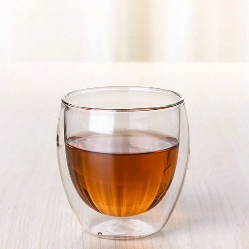 

80ml Double Wall Glass Clear Handmade Heat Resistant Mini Tea Drink Cups Healthy Drink Mug Coffee Cups Insulated Glass