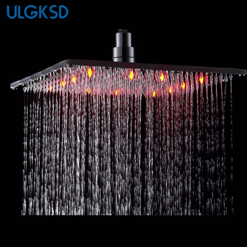 

Ulgksd Shower Head LED Ceiling Mount 10 inch Bathroom Accessories Heads Replacement Rain Bath Shower Faucet