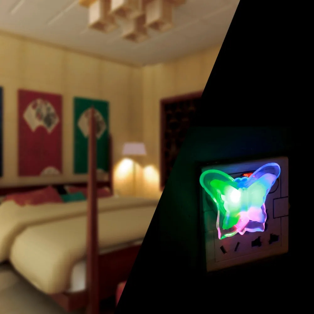 Бабочка ночник энергосберегающий милый RGB Романтический светодиодный настенный