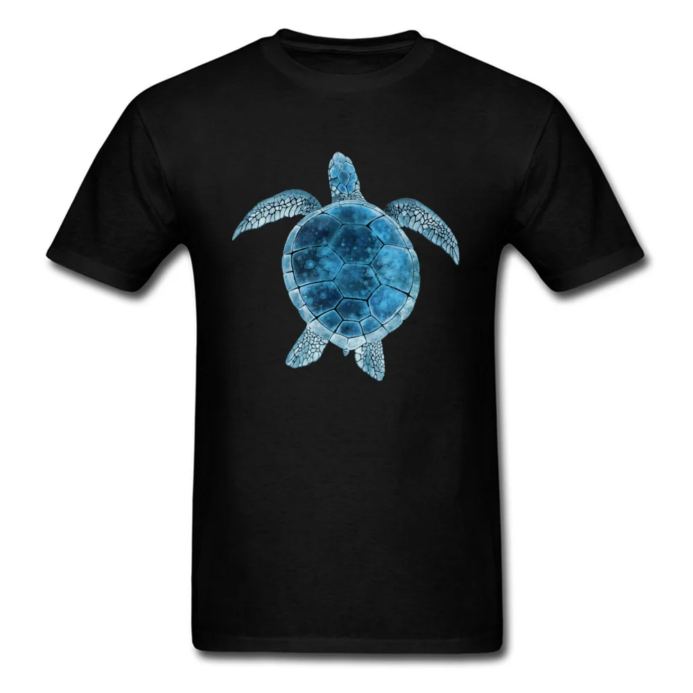 Watercolor Sea Turtle - Turquoise Blue_black