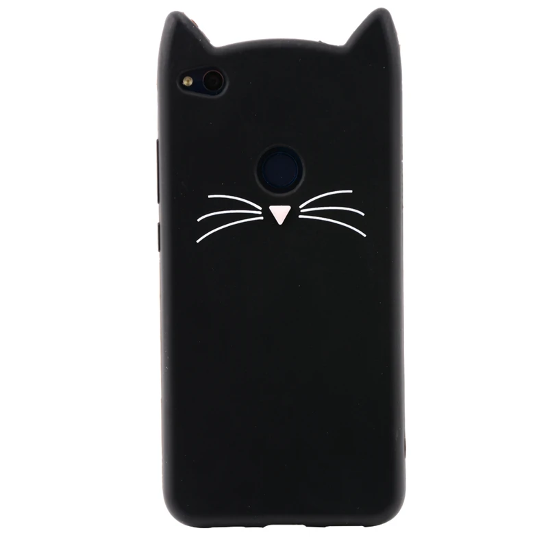 Cat Phone Case For Huawei P8 Lite 2017 Case P9 lite Cover 3D Cute Cartoon Silicone TPU Black Cat Ear Case For HuaweiP8 lite Capa (12)