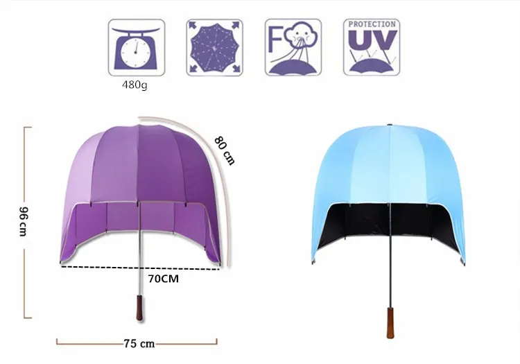 Модный детский зонт на шлем, ветрозащитный зонтик для дождя, для мужчин и женщин, Неавтоматические зонты с длинной ручкой, солнцезащитный крем, высокое качество