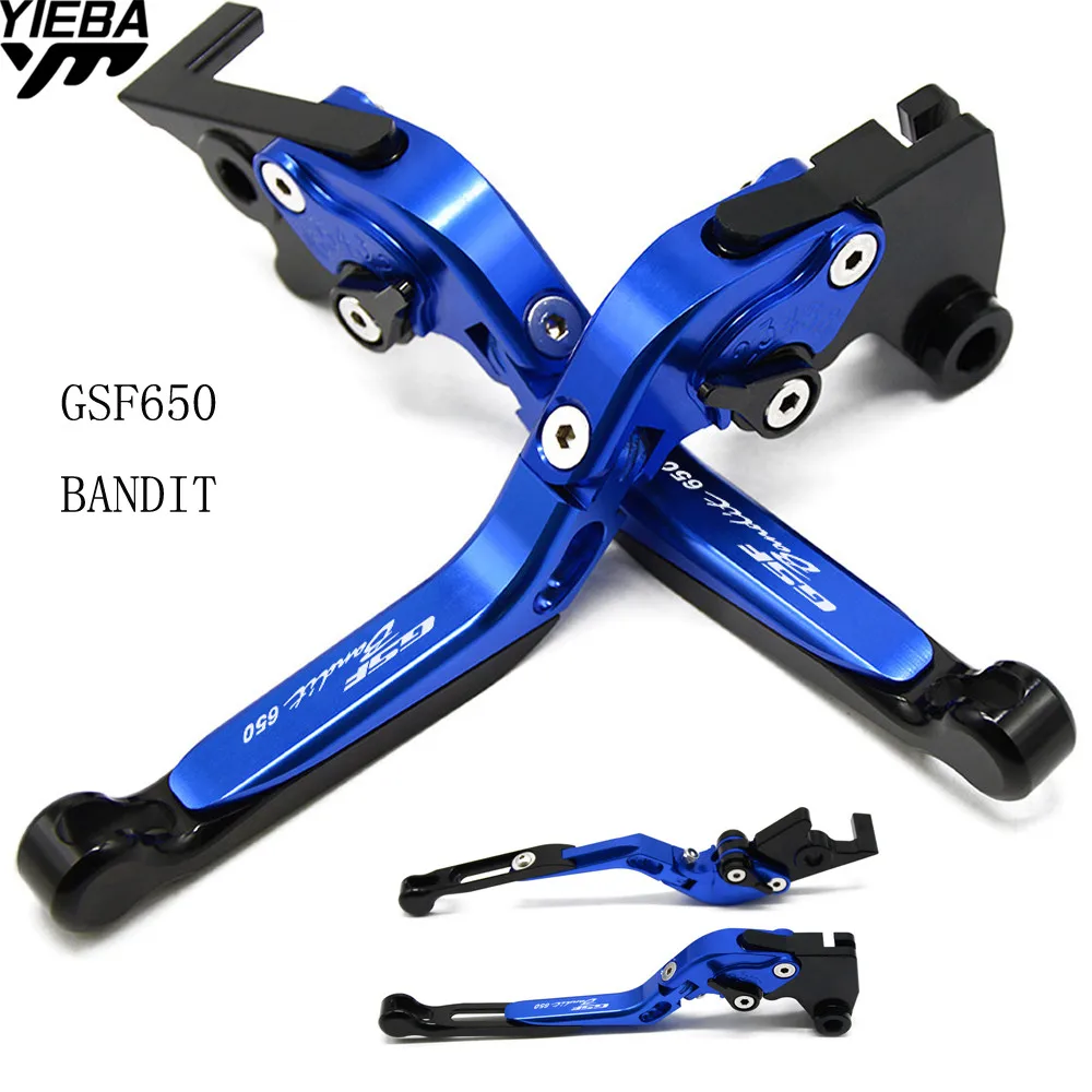 free shipping Motorcycle CNC Adjustable Foldable Motorbike Brakes Clutch Levers With LOGO FOR SUZUKI GSF650 GSF 650 BANDIT 2007