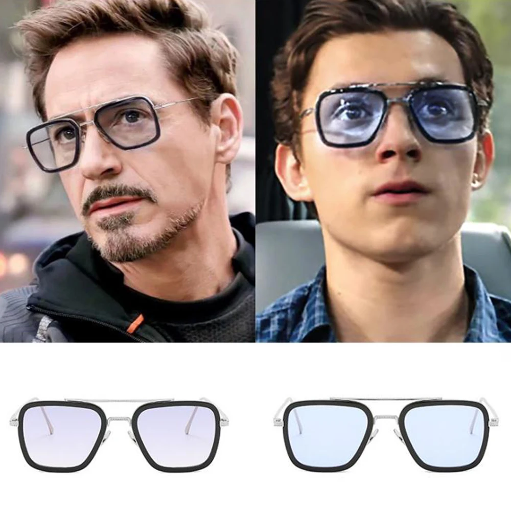 Iron Man 3 Sunglasses Avengers Tony stark Matsuda Sun glasses Men Retro Edith Square Sun Glasses Windproof Shades Women UV400