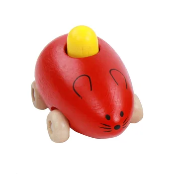 

ASSOT Cute Wooden Sound Mouse BB Car Children's Puzzle Grab Car Best Selling Toys For Boys Wholesale Toy Store Birthday Gifts
