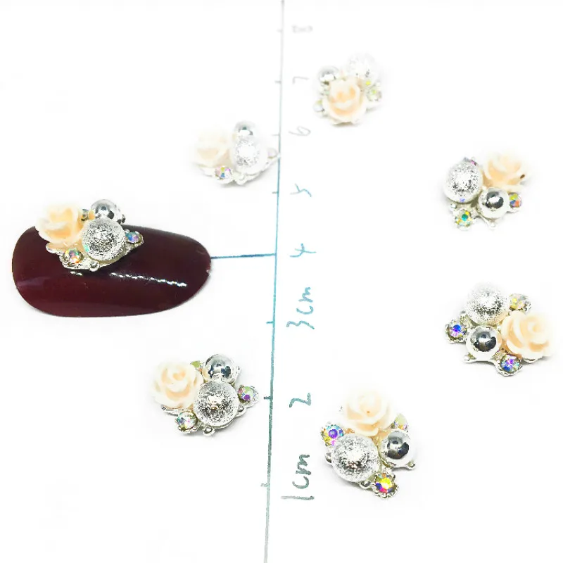 

Flowers Beads Nail Art Decorations 3d Kawaii Rhinestones Ab Crystal Studs Charms Nailart Supplies Alloy Ornaments Resin Diy Deco