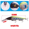 Proleurre Laser dur avec 3 hameçons, appât artificiel pour la pêche en mer, Wobblers, crankbait, 11cm, 16g ► Photo 2/6