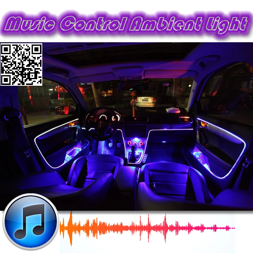 Ambient Rhythm Light For TOYOTA Prius XW20 XW30 Tuning Interior Music / Sound DIY Car Atmosphere Refit Optic Fiber Band | Автомобили и