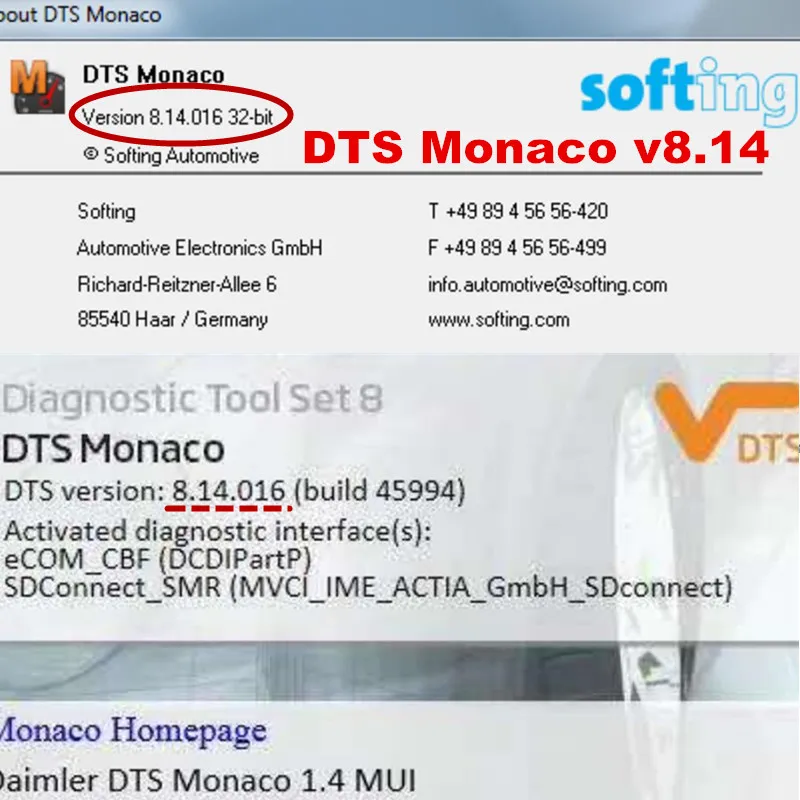 

2019.05 last DTS Monaco V8.14 dts 8.14.016 for mb star c4 sd c5 vci c6 xentry/das Download and install online and activate
