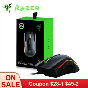 

Razer Mamba Elite Mouse Wired Gaming Mouse 16000 DPI 5G Optical Sensor Chroma Light Ergonomic Gaming Mouse For PC Gamer Laptop