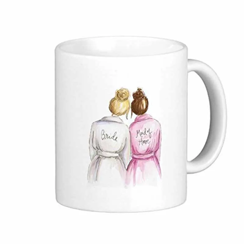 

Maid Of Honor Blonde Bun Bride Auburn Maid Classic White Coffee Mug