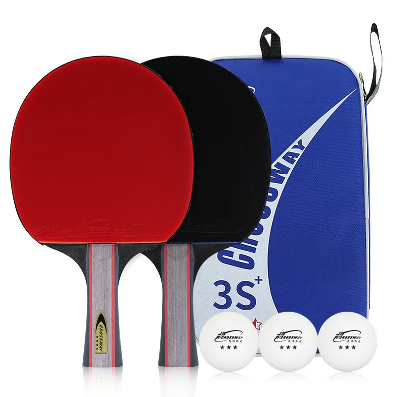زوج واحد المهنية 3-نجوم مضرب ترابيزة تنس مضرب طويلة مقبض قصير بينغ بونغ Padel مضرب البثور للمبتدئين التدريب