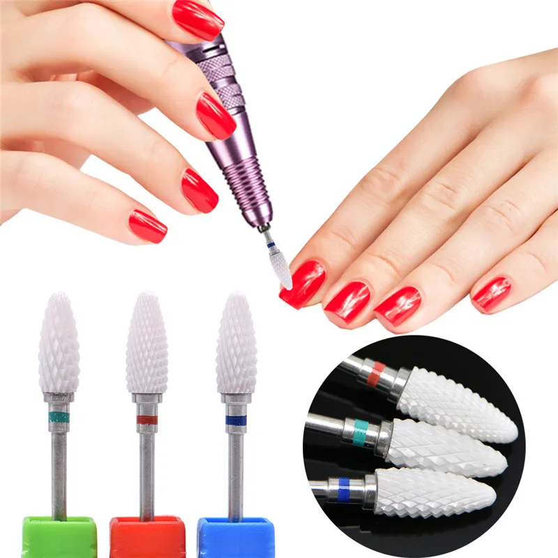 18 Type Ceramic Nail Drill Bits Manicure Machine Accessories Rotary Electric Nail Files polishing Manicure Cutter Nail Art Tools