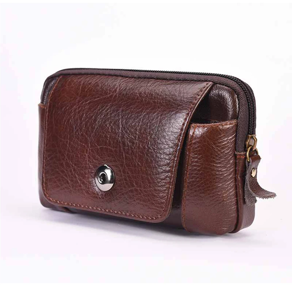 

Man Portable Waist Packs Multifunctional Waterproof Casual PU Leather Mini Business Travel Pure Color Outdoor Waist Bag