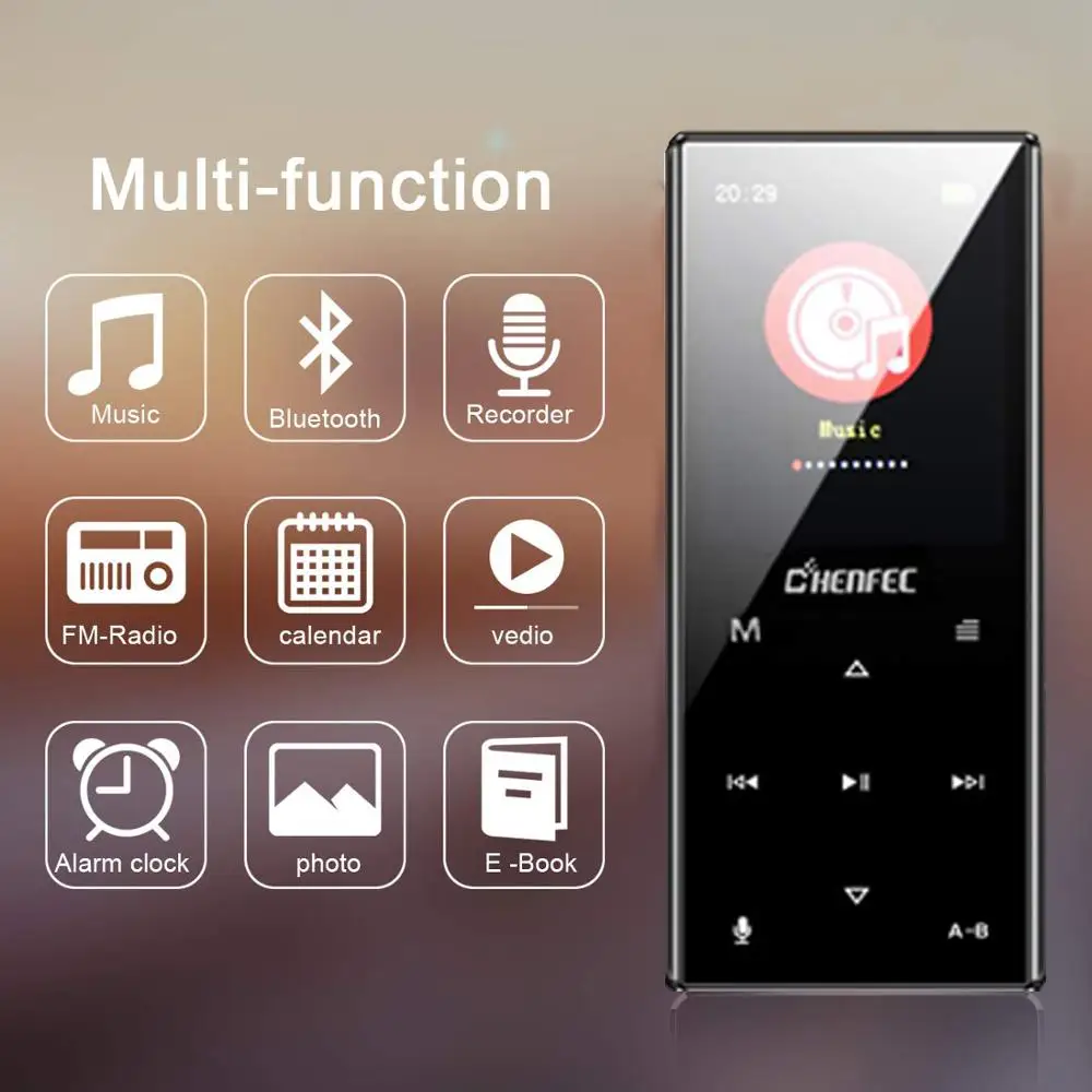 2020 Bluetooth4.2 MP3 плеер металлическая сенсорная кнопка спортивный HiFi музыкальный с