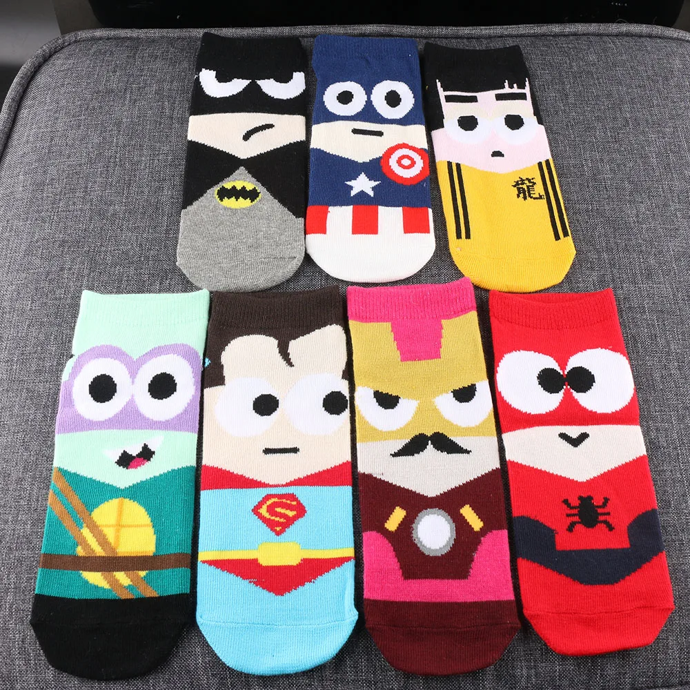 

1 Pair Fashion Women Men Harajuku Fun Socks Kawaii Colorful Low Cut Cotton Ankle Socks Summer Spring Cotton Casual Short Sock