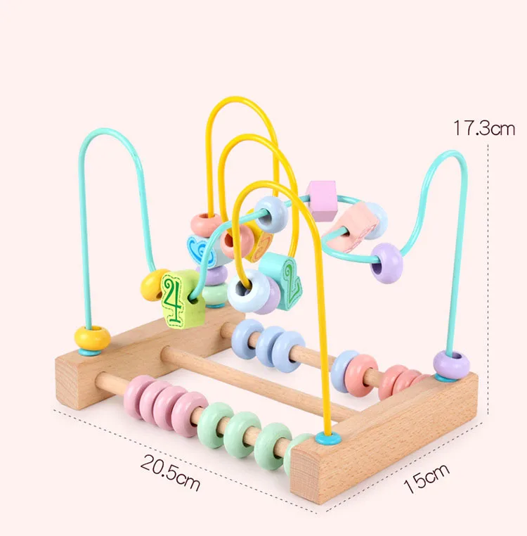 Детские деревянные Обучающие игрушки Монтессори для детей, круги вокруг бисера, математическая игрушка, развивающая обучающая игра для детей