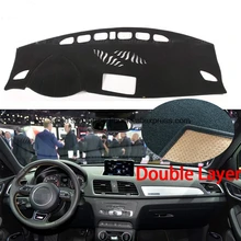 Для Audi Q3 Q3S 2012- двойной слой силикагель приборной панели автомобиля Pad Инструмент платформа регистрации Избегайте Light коврики крышка Стикеры