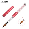 ANGNYA 1Pcs Nail Art Kolinsky Sable Acrylic Brush Pen 8#10# Pink Crystal Hand Nail DIY Painting Drawing Brushes Manicure Tools 1