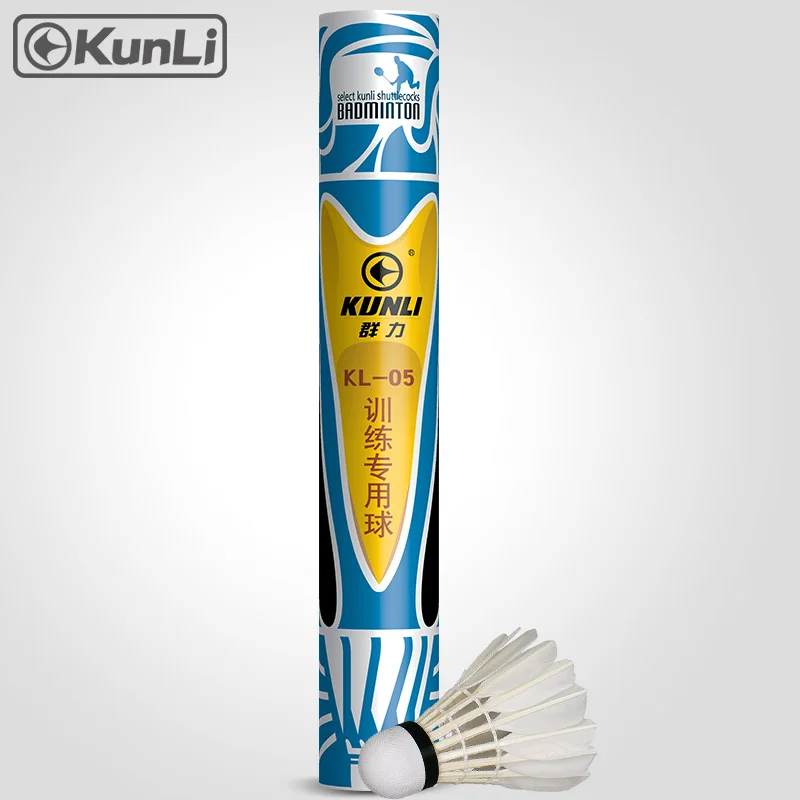 

Free Shipping Kunli Badminton shuttecocks KL-05 best grade Straight duck Feather shuttecocks for training Super durable