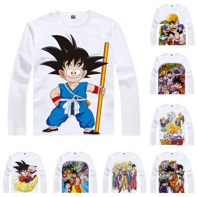 

Dragon Ball Z Super Saiyajin son goku T Shirt Saiyan Monkey Dragon Ball Anime Custom T-shirt Casual Vintage Long Sleeve TShirts