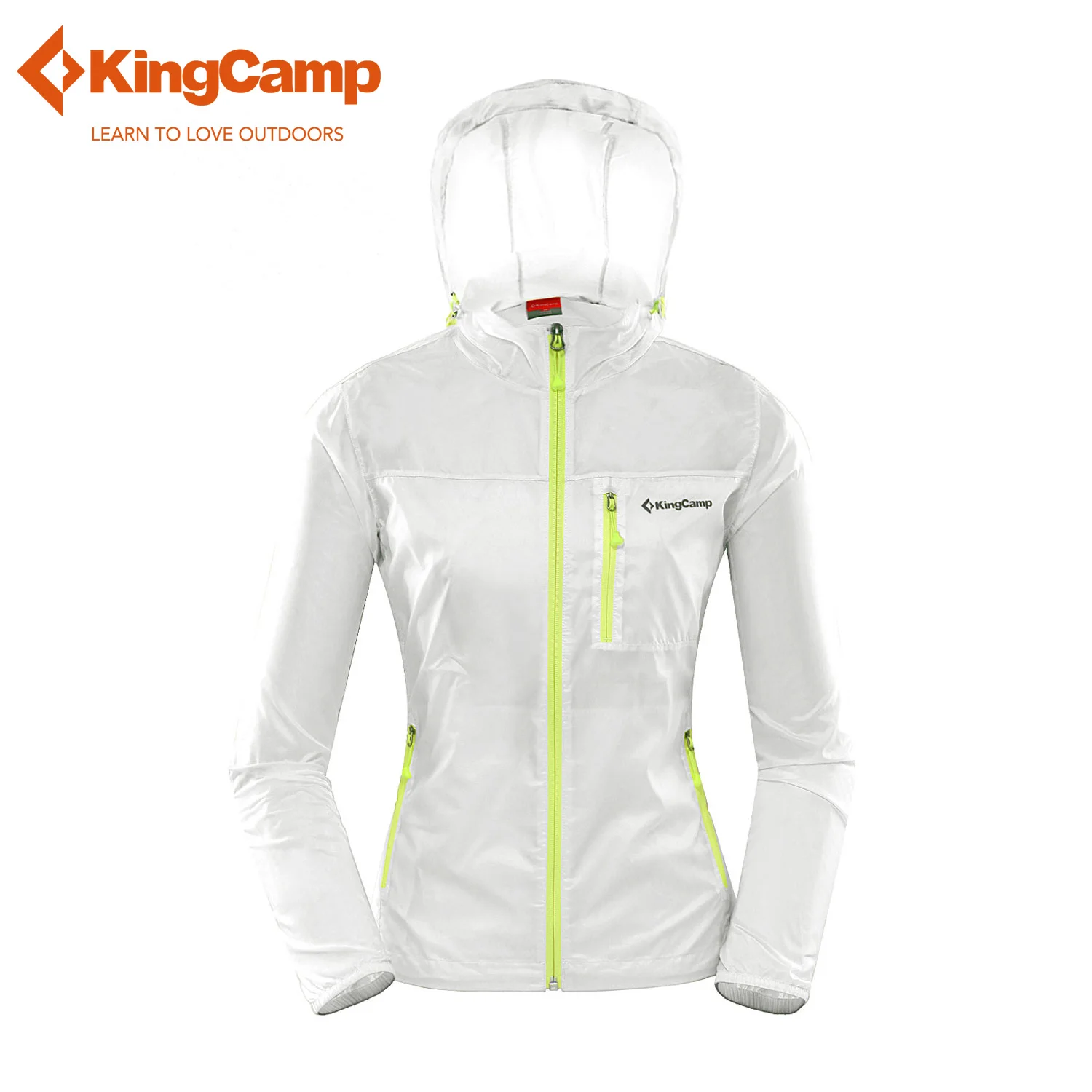 KingCamp Active Outdoor Lightweight Waterproof Front Zip Hooded Jacket Women Cycling Running Sport Easy Carry Wind