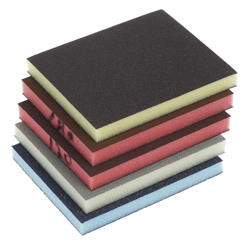 2pcs/Lot Polishing Sanding Sponge Block Pad Sandpaper Assorted Abrasive Tool 120-1000grit Random Color